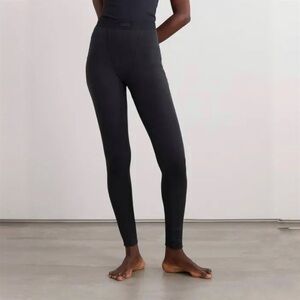 Skims Cotton Ribbed Leggings Black Soot Womens Size Large